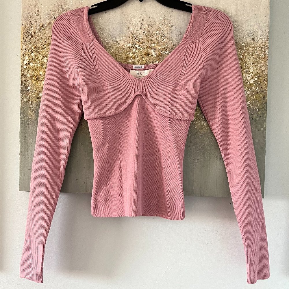 ASTR Ribbed Bodycon Long Sleeve Top (NWT)